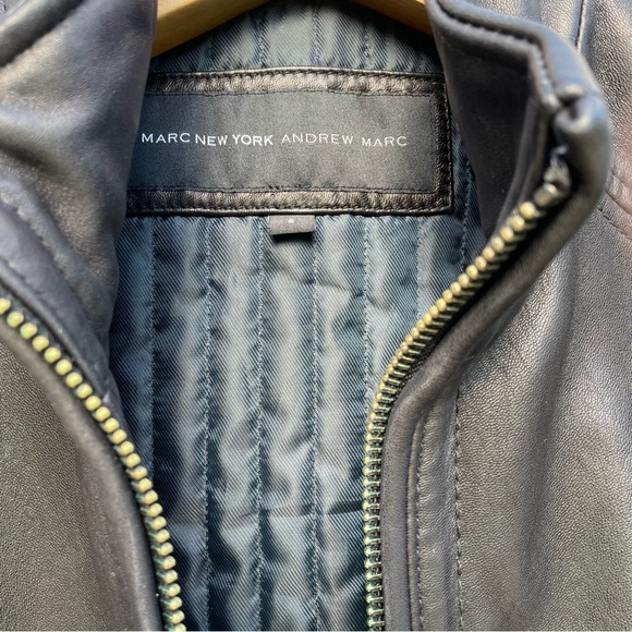 Andrew Marc New York Genuine Leather Moto Cafe Racer Jacket - Picture 4 of 12